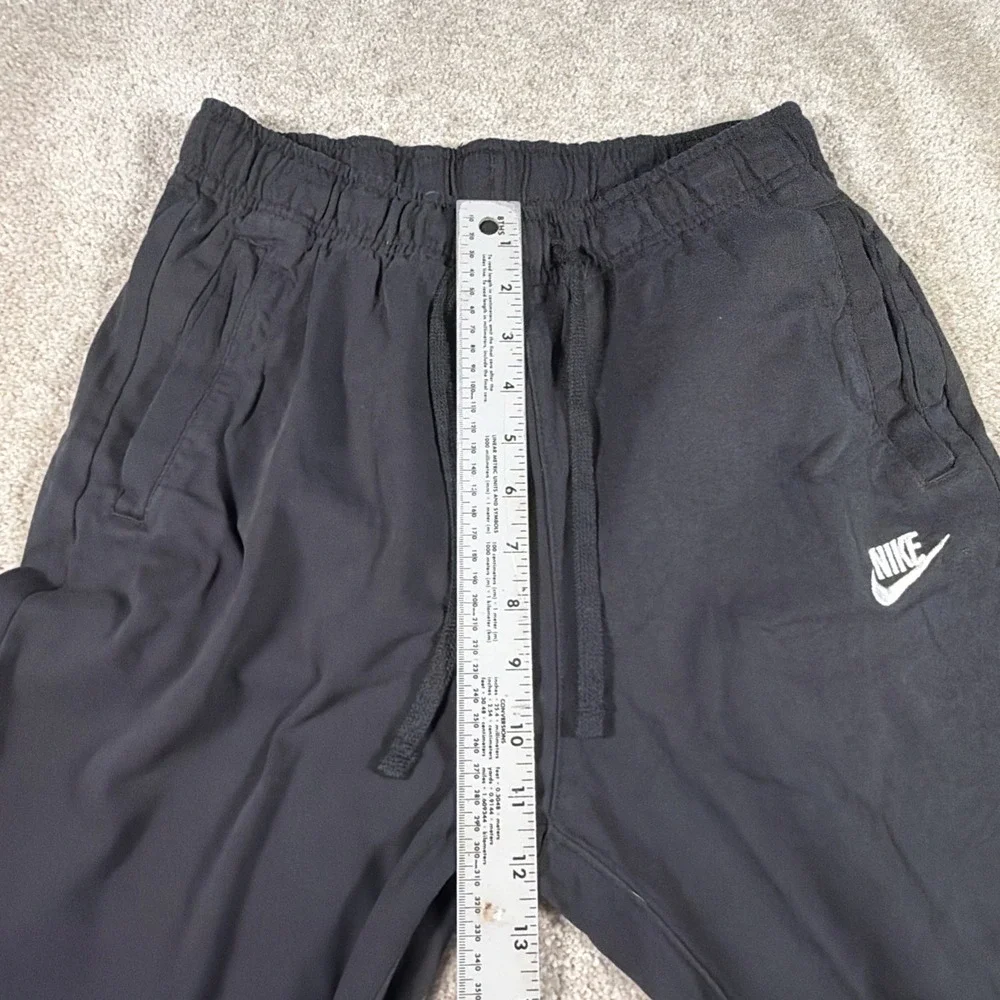 Nike Mens Jogger Sweatpants Medium Black Cotton Swoosh‎ Activewear Gym READ